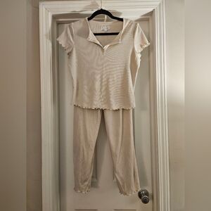 Cream Pajama Set